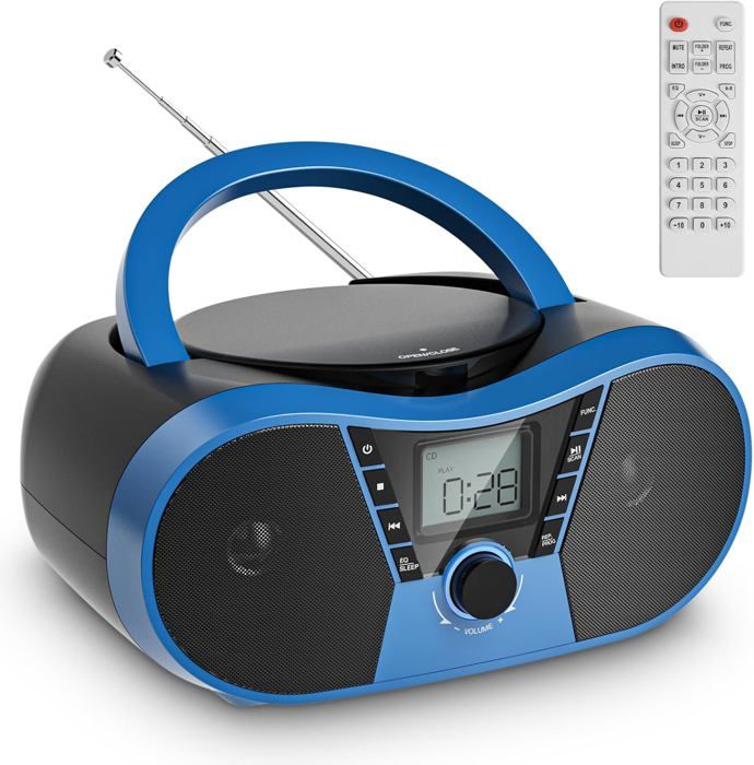Radio CD Portable Gueray Avec Bluetooth 5.1 - Lecteur USB/AUX - Radio AM/FM - Haut-parleur Stéréo - Noir