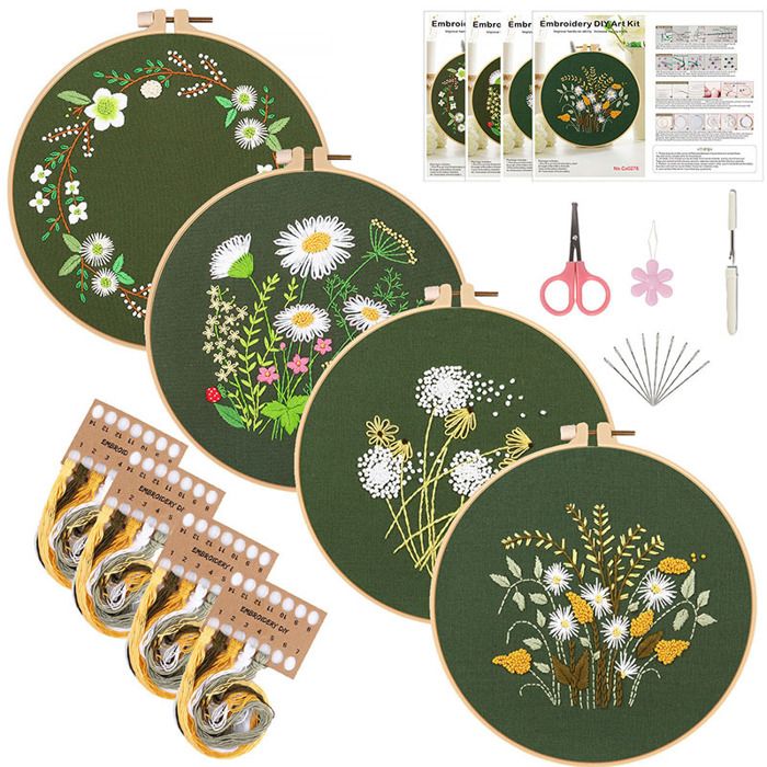 Kit Broderie Point Lancé Coussin Dégradé DIY - 40x40 Cm - Débutant/adulte - Loisir Créatif - Cadeau Fait Main - 5