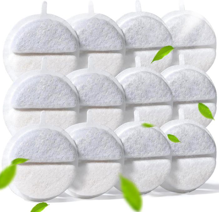 Meilleurs prix pour 12PCS Filtre Fontaine Eau Chat Ronde,Filtres Fontaine de Remplacement,Cat Filtre de Rechange de Fontaine pour 84 FL oz / 2,5 L