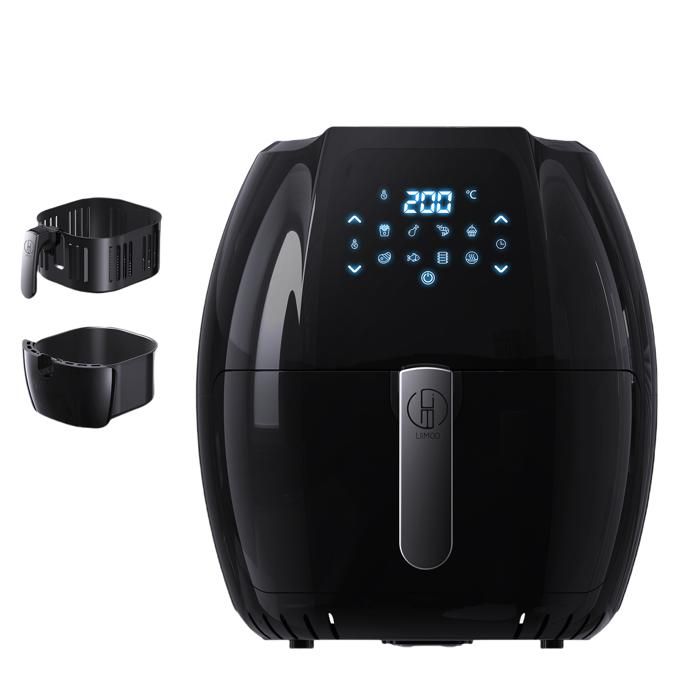 Friteuse à Air 9.5L 2000W - Sans Huile - 8 Programmes Prédéfinis - 80-200°C - Écran Tactile - Boutons Anti-Brûlure - Air Fryer - Liimoo