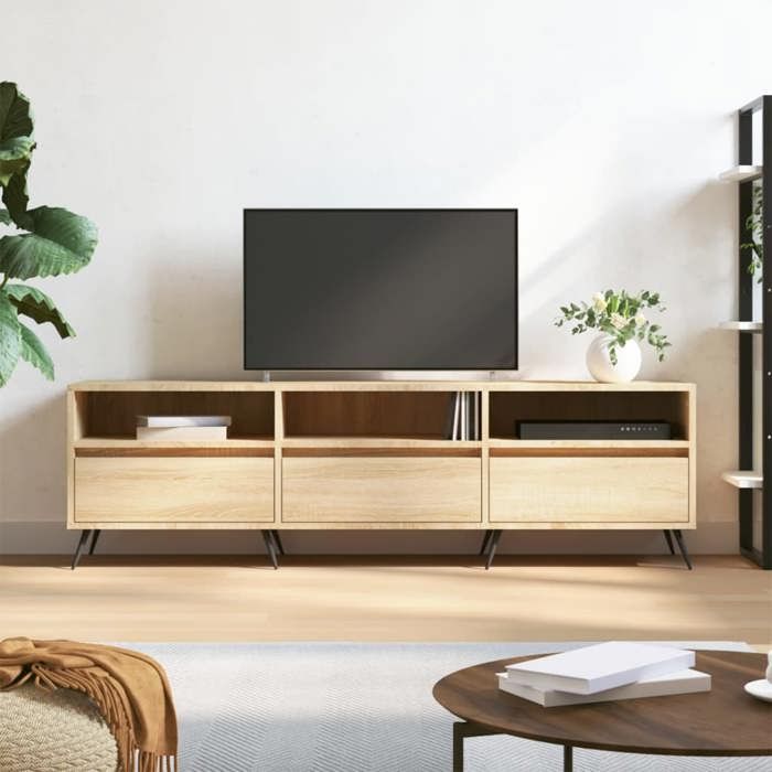 Meuble TV - Meuble Séjour - Armoire TV chêne sonoma 150x30x445 cm - Bois dingénierie - CFW649025