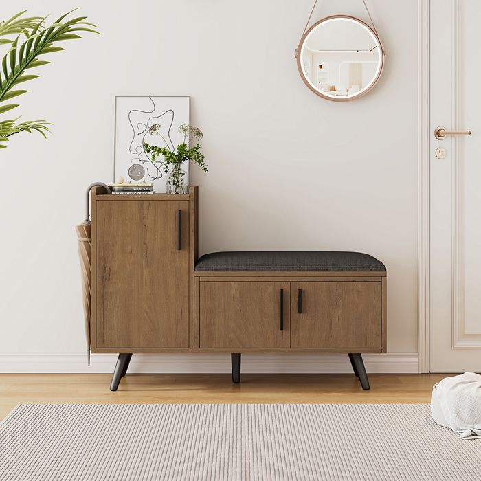 Meuble à Chaussures Banc à chaussures 3 portes Rangement asymétrique 100×34×69 cm