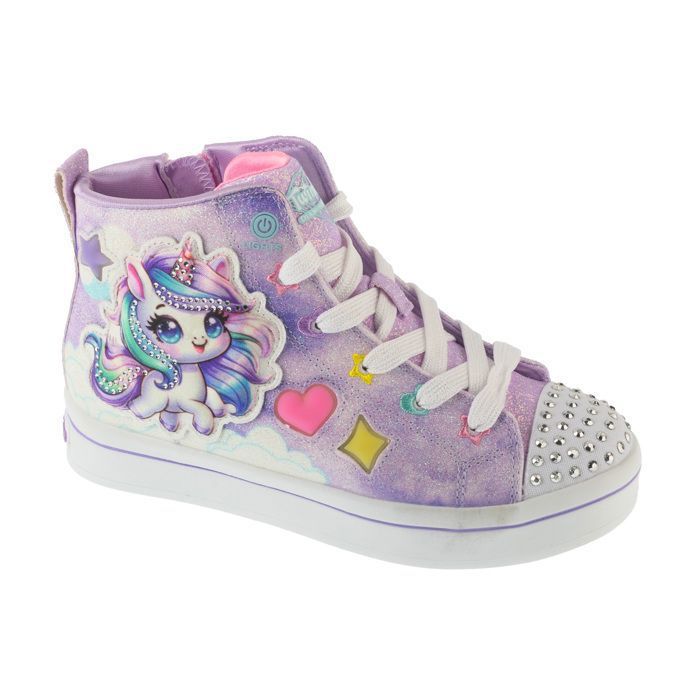 Skechers Baskets - SKECHERS - Twi-Lites 2.0 Unicorn Glam - Rose - Technologie Lights - Lacets