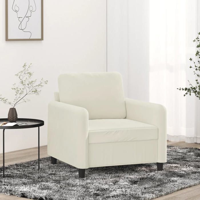 Fauteuil ergonomique GKK Canapé simple Crème 60 cm pour maison Velours - @952 Fauteuil ergonomique GKK Canapé simple Crème 60 cm pour maison Velours - @952
