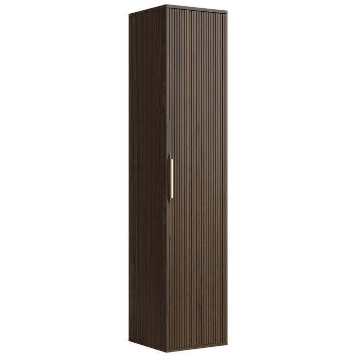 Armoire de salle de bain Rimini 38 x 33 x 170 cm - Brun noyer - Armoire suspendue à 1 porte Armoire de salle de bain Rimini 38 x 33 x 170 cm - Brun noyer - Armoire suspendue à 1 porte