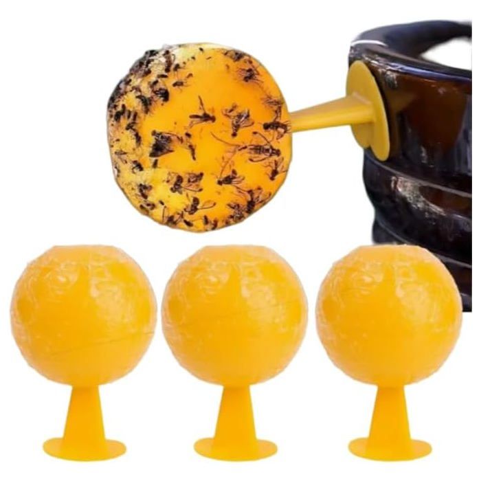 Lot de 3 pièges à mouches collants dintérieur boules collantes pour insectes maison