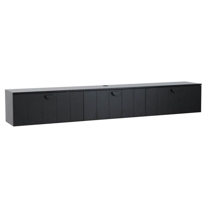 Meuble TV suspendu 200 cm moderne noir Holly - Oviala Meuble TV suspendu 200 cm moderne noir Holly - Oviala