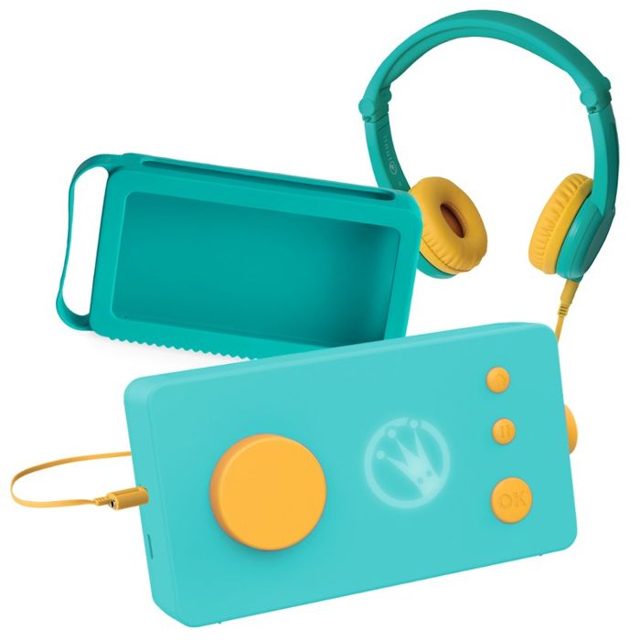 Console Educative - Pack Ma Fabrique à Histoires Verte avec Casque audio vert et sa Coque verte - Lunii