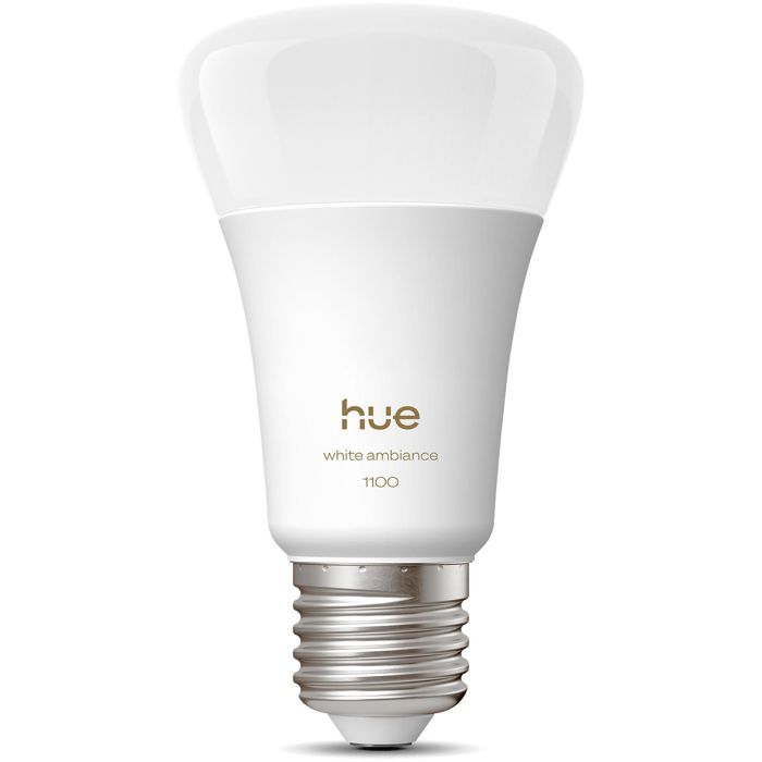 Ampoule LED connectée A60 - PHILIPS HUE - Lumière blanche chaude - Culot E27 - 81W - 1000-2000k - 1100 lumens