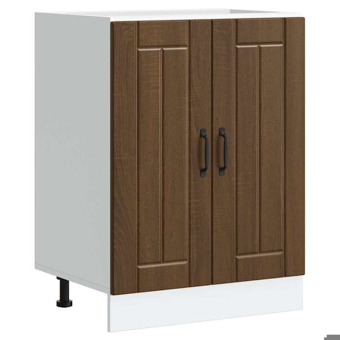 Meuble sous évier en bois dingénierie - vidaxl - 60x46x81.5 cm - Chêne marron - Capacité de charge 70 kg
