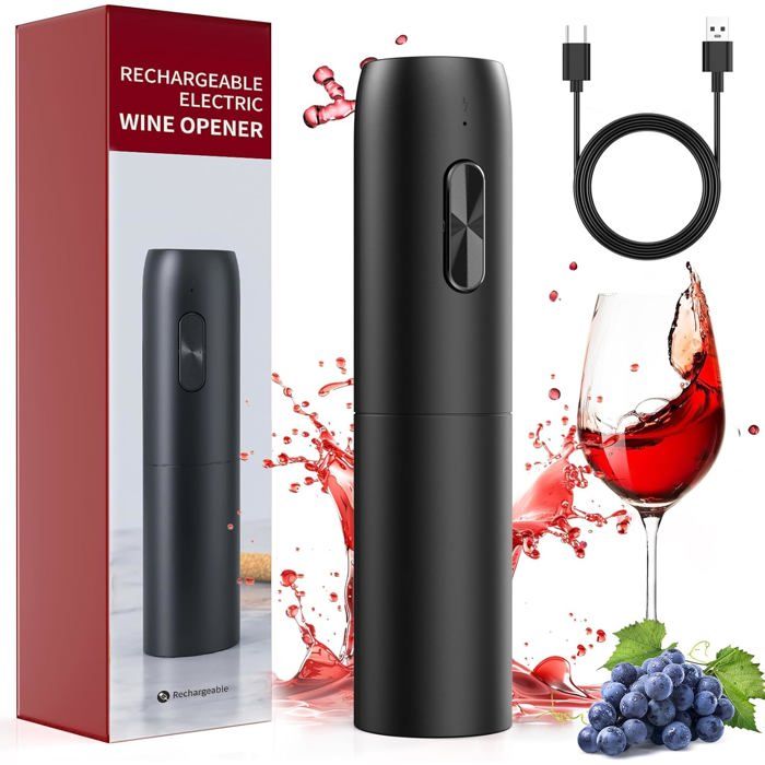 AIKARO - Ouvre-bouteilles de vin électrique Tire-bouchon électronique automatique, Rechargeable (Ensemble de Base