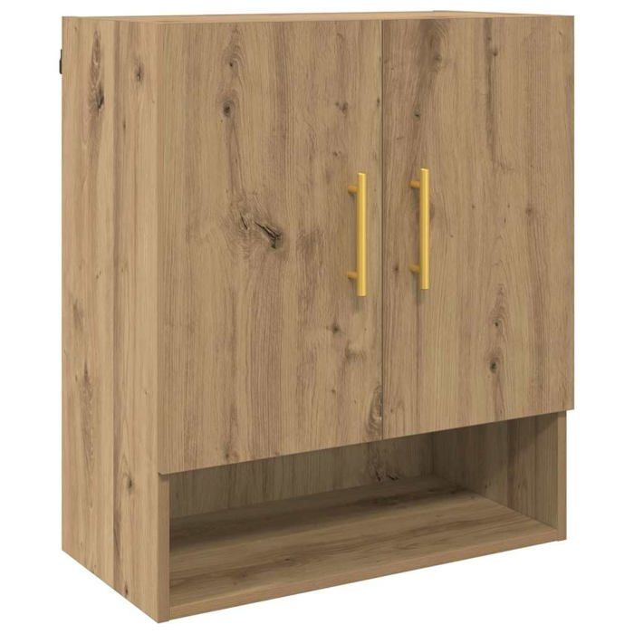 Meuble mural en bois dingénierie - vidaXL - Chêne artisanal - 60x31x70 cm - Rangement spacieux - Montage mural
