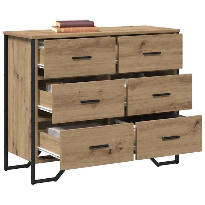 SOLDES DHIVER®Caisson de salon/Meuble à Vêtements - Marron Commode avec tiroir 2 pcs - chêne artisanal - 91 x 35 5 x 74 5 cm - 4848