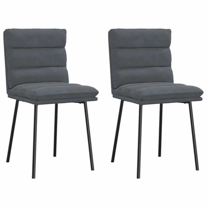 2 PCS Chaises de cuisine Dark grey - Magnifique Chaises à manger Classique Pour salon Gris foncé Velours 5402