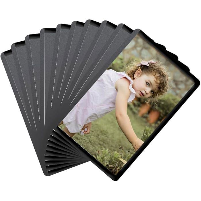 10 Pièces Cadres à Photos Magnétiques Frigo 7 5 x 5 cm Présentoir de Cartes Postales S Cadre Noir-10 Pièces-Petit