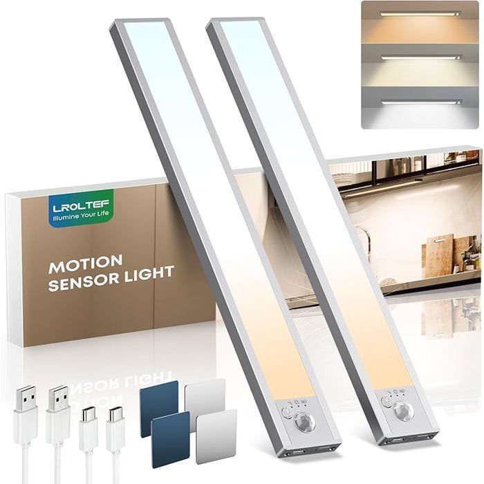 Lampe Plac s Fil Rechargeable Cuisine sous Meuble - 21cm 1500mAh 3000K 4000K 6500K 3 Température Dimmable 21cm*2