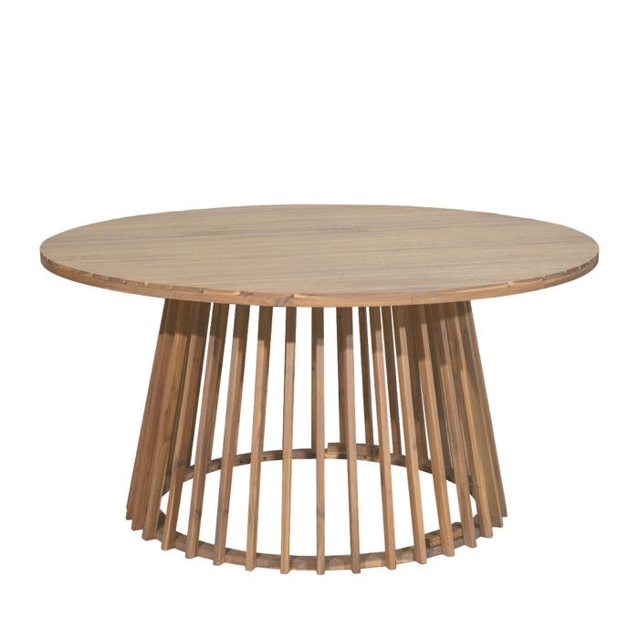 Boro - Table à manger de jardin 6 personnes ronde en bois dacacia ø 150 cm - Bois clair Boro - Table à manger de jardin 6 personnes ronde en bois dacacia ø 150 cm - Bois clair