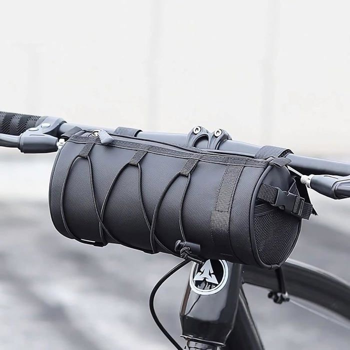 PANIER VELO Sacoche Velo Sacoche de Guidon Vélo Sac Trotinette Electrique Sac de Panier de Vélo Étanche avec Bandoulière (Bck) Noir