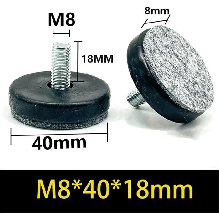 Patins de Pied Réglables pour Meubles Vis M6 20x18 mm 20 Pièces Antidérapants pour Table et Chaise