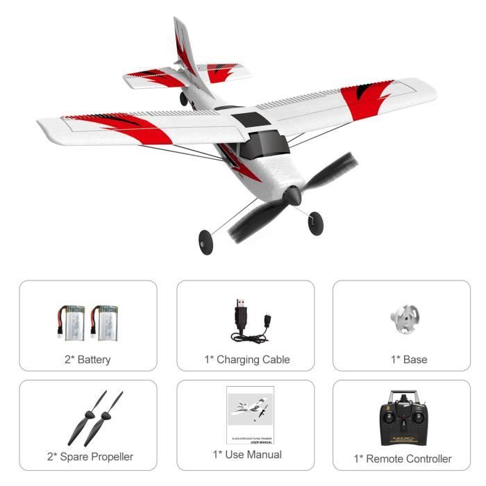 Goolsky FX801 Avion Cessna 182 2,4 GHz 2 CH RC Avion Jouet d'extérieur pour enfants garçons avec 3 batteries Goolsky FX801 Avion Cessna 182 2,4 GHz 2 CH RC Avion Jouet d'extérieur pour enfants garçons avec 3 batteries