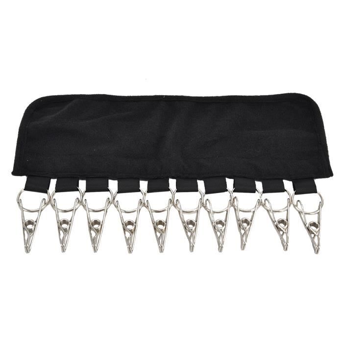 30 Crochets à Linge Pivotants 360° - En Acier Inoxydable Noir - Pour Bottes, Pantalons, Serviettes
