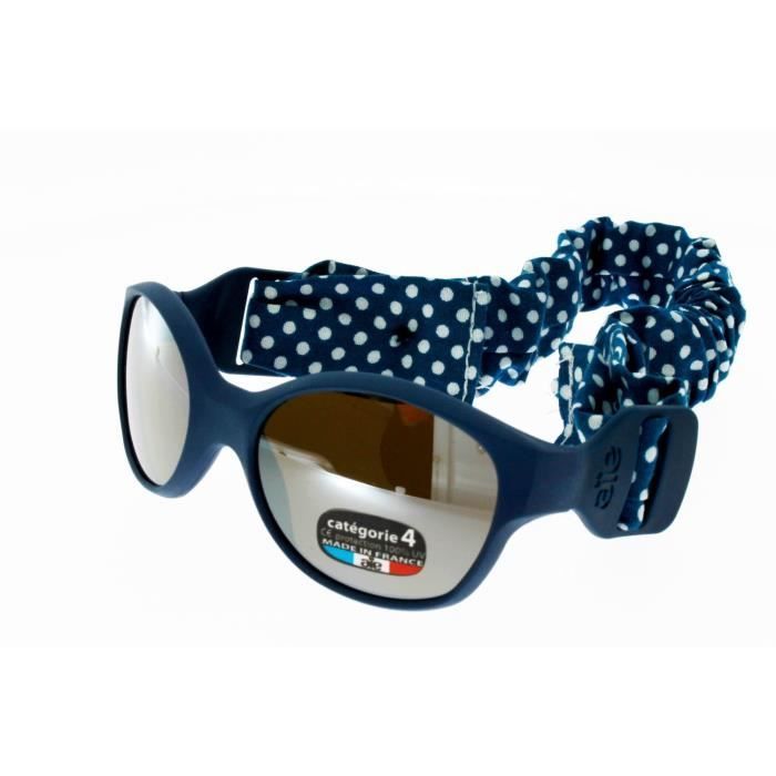 Lunettes de Soleil Bébé AIE CHOUCHOU BILLY bleu à pois blancs , cordon en  tissu élastique réglable Bébé 6 à 24 mois Indice 4 Made - Achat / Vente  lunettes de soleil Mixte Enfant-Bébé - Cdiscount