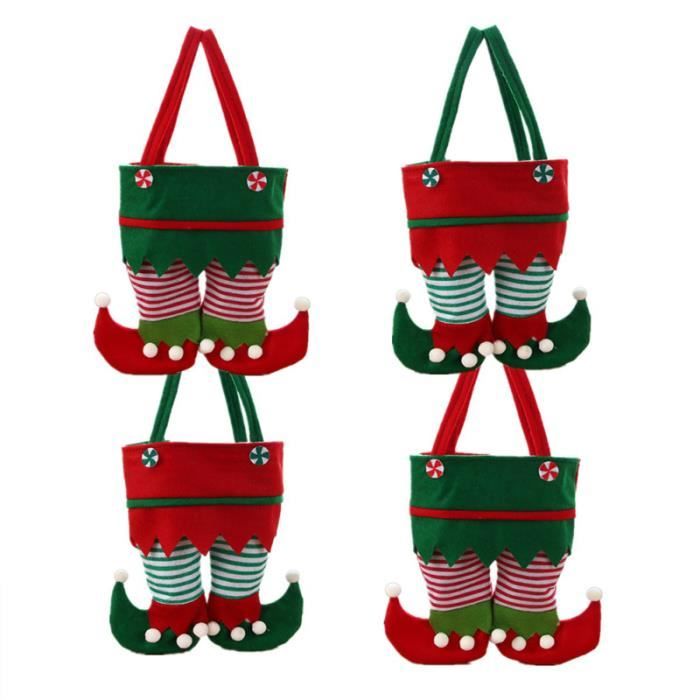 Lot De 6 Sacs Cadeaux De Noël, Sacs Cadeaux De Noël, Petits Sacs Cadeaux En Tissu Réutilisables Avec Style Père Noël, Bonhomme De Neige Pour Cadeaux, Bonbons, Fruits Et Festival (6 Pièces