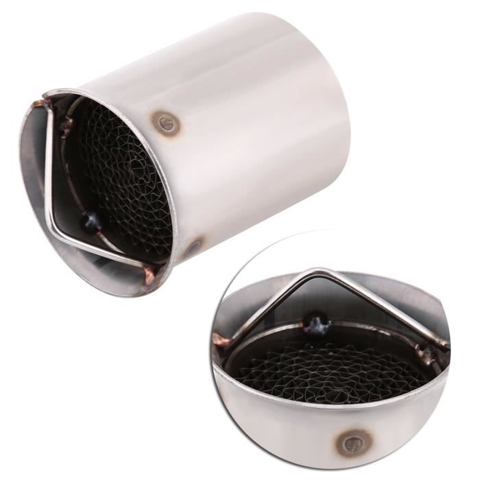 JYUHA Échappement De Moto Réduire Le Bruit Éliminateur Réglable Amovible En Acier Inoxydable Deux Trous Tuyau DB Tueur 51mm 55mm Pot D'échappement Silencieux Moto Silencieux (Taille : 51mm