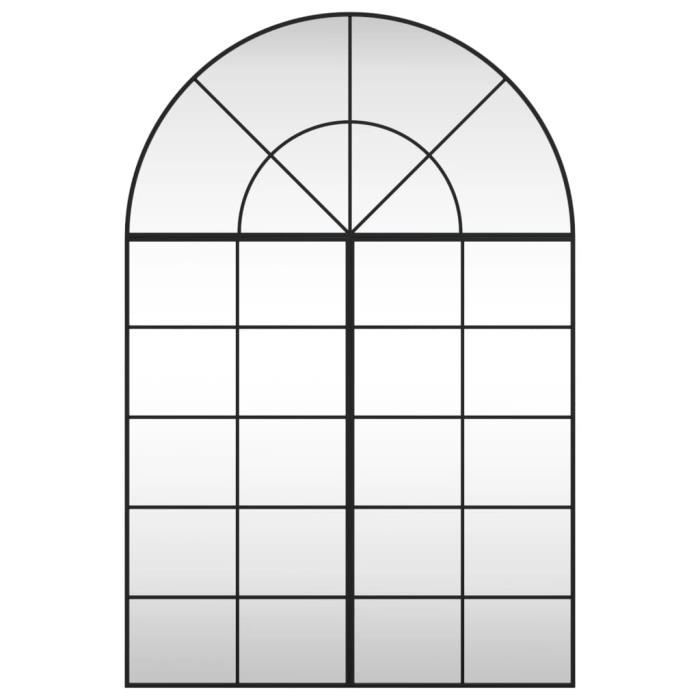 Atyha0 Miroir mural noir 100x150 cm arche fer 10698 - Cdiscount Maison
