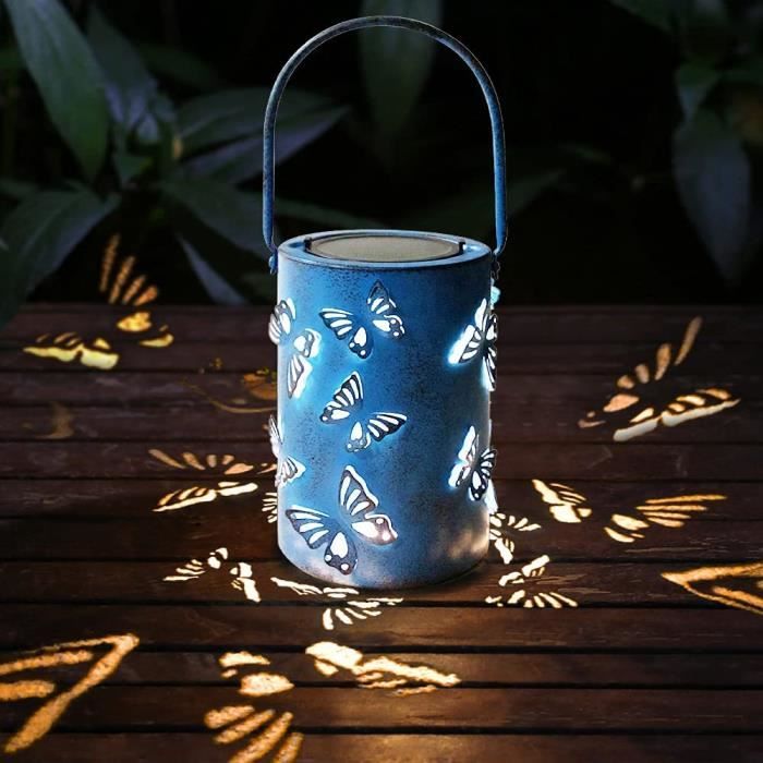 Décoration Murale Solaire Papillon Noir 34x25 Cm - 31 LED Blanc Chaud, Allumage Automatique, Pour Jardin Et Terrasse - 3