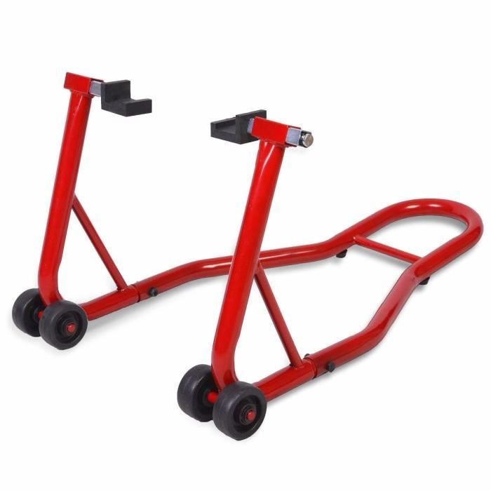 Béquille Arrière Moto Universelle Rouge Ajustable - Pour Motocross, Réparation Atelier - Marque A-PRO