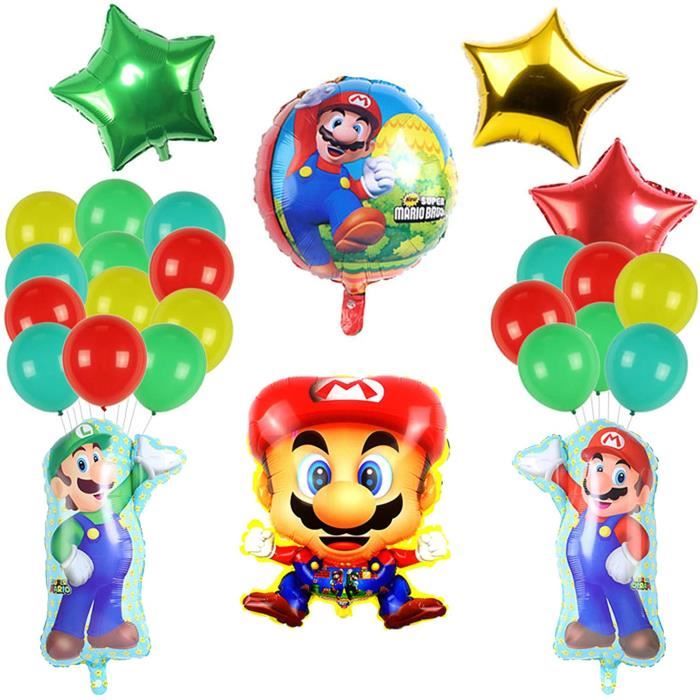 Decoration Anniversaire Mario Ballons Mario Bros Feuille Ballons Pour Enfants Decor De Fete 1005 Cdiscount Maison