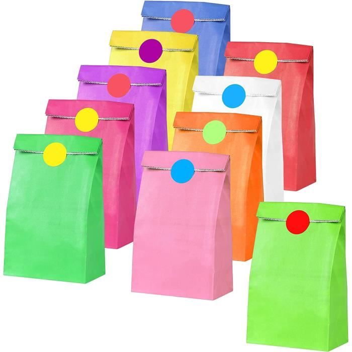 50Pcs Sac Cadeau Sachet Avec 60 Autocollant Rond Cadeau Papier Sacs En  Papier Kraft Sachet Bonbons Anniversaire Pour Noël Mar[u607] - Cdiscount  Beaux-Arts et Loisirs créatifs