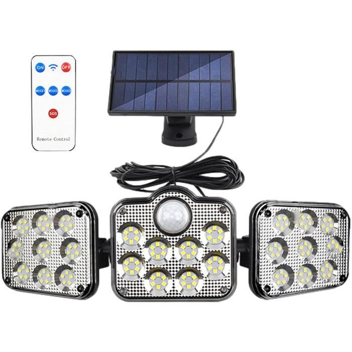 Pack De 2 Lumières Solaires Extérieures AmeriTop - Détecteur Mouvement 4 Têtes Réglables, 800 Lumens, IP65