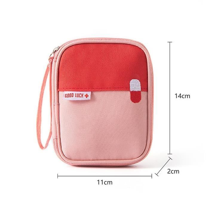 Trousse De Secours Vide Rose – Sac à Médicaments Double Couche, Oxford Imperméable, Pour Maison, Voyage, Camping, Activités Extérieures