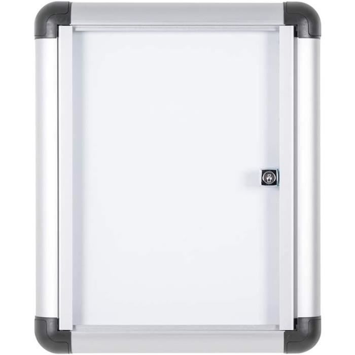 Vitrine D'Affichage Verrouillable Bi-Office - Tableau Blanc Magnétique 9xA4