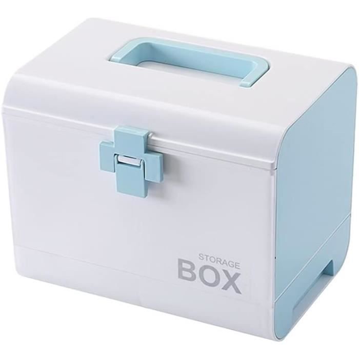 Tradineur Boîte De Rangement Premiers Secours 4 Litres - Trousse Pharmacie Plastique Avec Poignée Et Croix Rouge