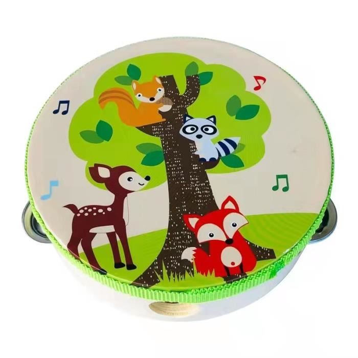 Tambourin En Bois VILAC Les Animaux Du Monde – Illustré Par Sarah Betz, Jouet Musical éveil Dès 3 Ans, Coloré Et Ergonomique