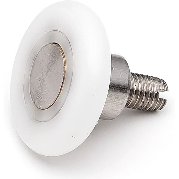 Rouleaux De Porte De Douche Uxcell - Diamètre 25mm - Argent - Lot De 4 (2 Haut + 2 Bas)