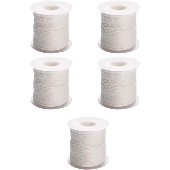 Mèche De Bougie Coton - 61m + 100 Supports Métal - Pour Fabrication Bougies DIY - Aromathérapie