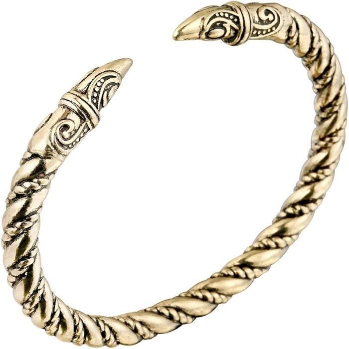 Bracelet Jonc / Manchette Argenté Avec Motif Dragon - Bijou Fantaisie Occasion
