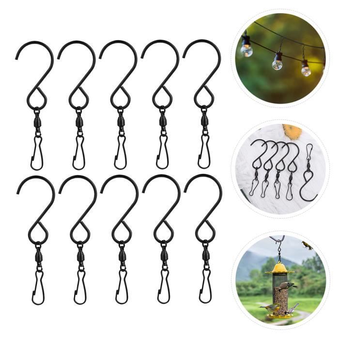 Chaînes De Suspension Pour Pots De Fleurs - Lot De 5, Blanc, 40 Cm, Plastique, Avec Crochets Rotatifs à 360°