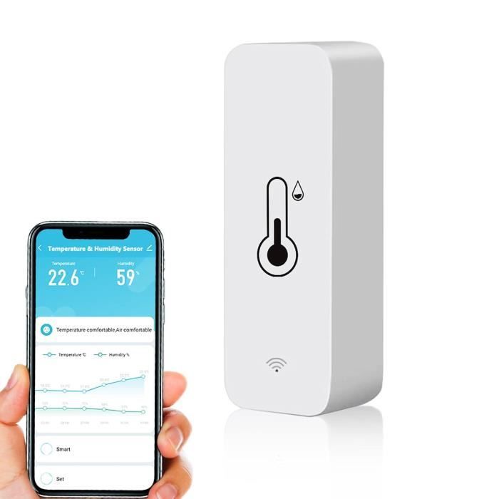 Hygromètre Thermomètre Bluetooth ALLOMN - Capteur Mini Sans Fil Avec Appli, Alertes, Historique - Pour Intérieur, Serre, Cave