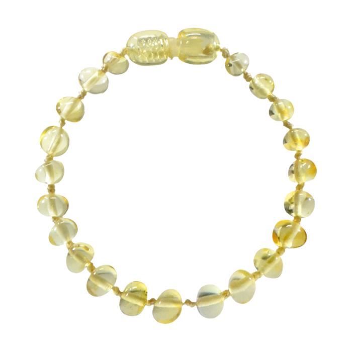 Bracelet d'ambre - Bébé/Nourrisson - Lemon -Soulage les poussées dentaires -Pierres naturelles -Idée cadeau -Puériculture - Bienfait