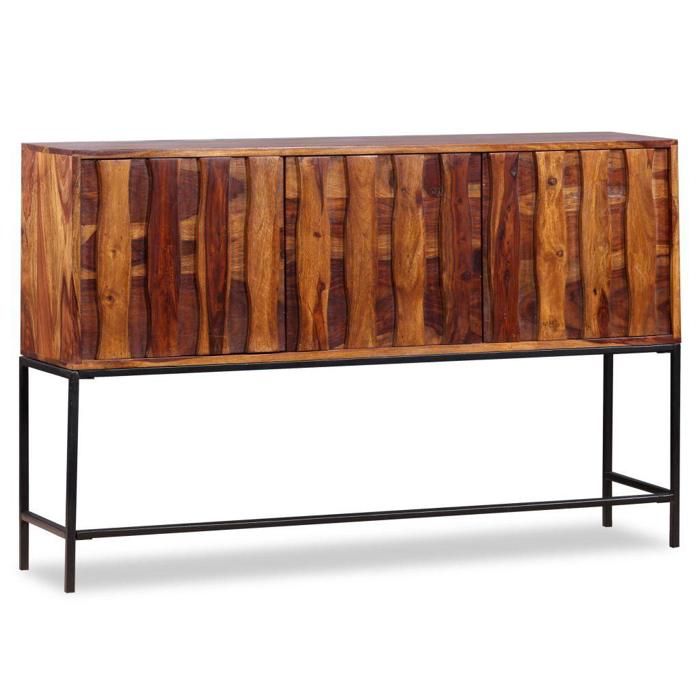 buffet bahut armoire console meuble de rangement bois massif de sesham 120 cm