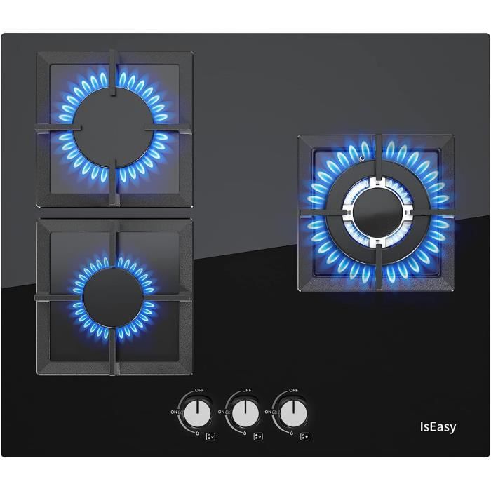 Plaque de Cuisson à Gaz 3 feux, Plaque Gaz 3 Feuxs, Table de Cuisson à