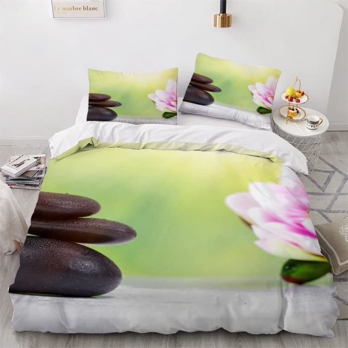 ZHMAO Housse de couette zen Zen Art naturel sérénité 3D literie