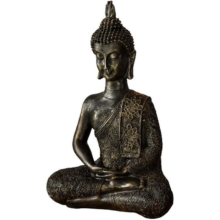 Statue Bouddha Thai Penseur Décoration Zen et Objet Porte Bonheur