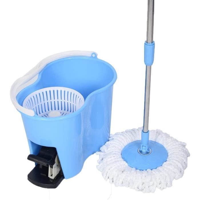 Manche Balai Télescopique 360° Avec 2 Têtes Microfibre - Nettoyage Facile