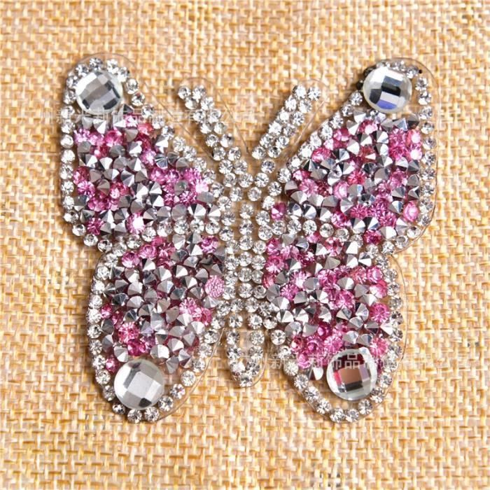 Lot de 18 patchs en dentelle papillon double couche 3D en organza brodé